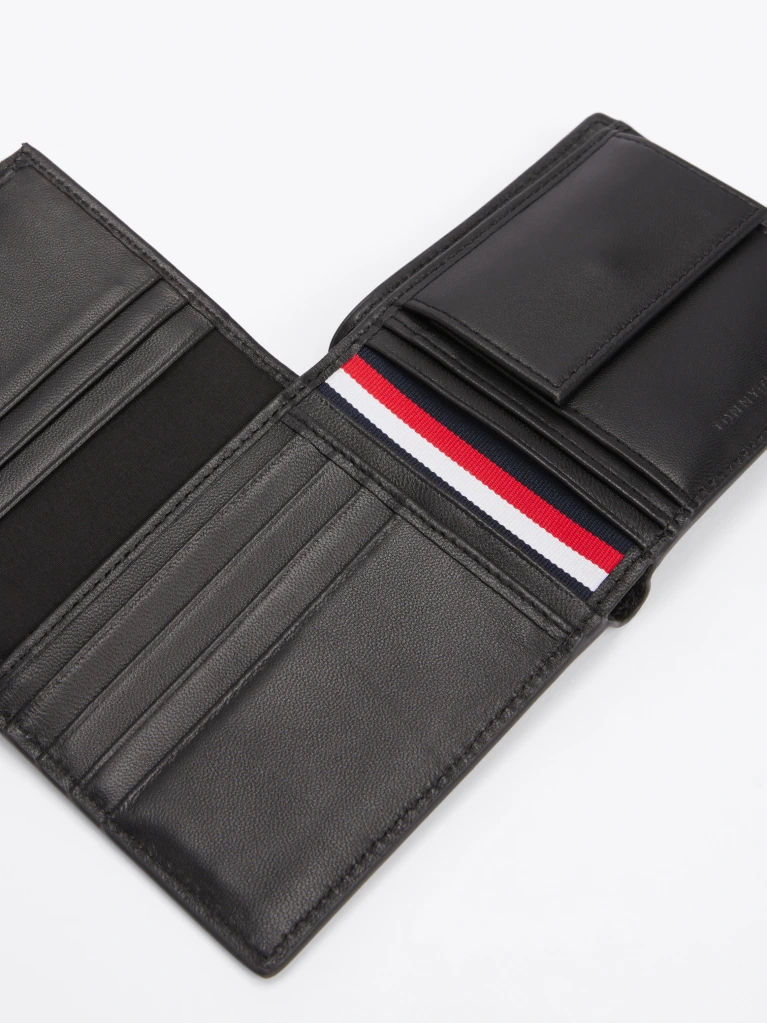 Tommy Hilfiger - Portefeuille à deux volets en cuir premium - Noir 3