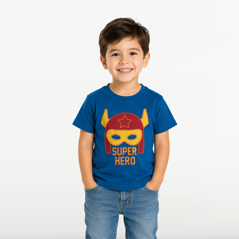 "MB - T-shirt Bébé Garçon imprimé ""Super Hero"" - Bleu"