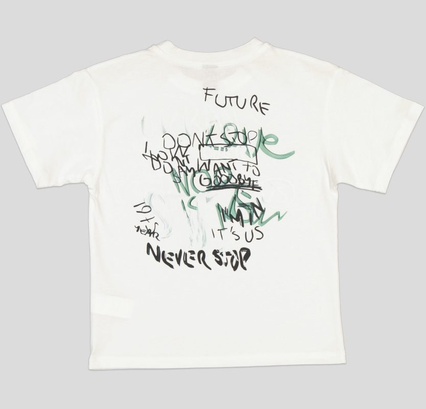 White Pigeon - T-SHIRT GARCON MANCHE COURTE 100 % COTON - Blanc 4