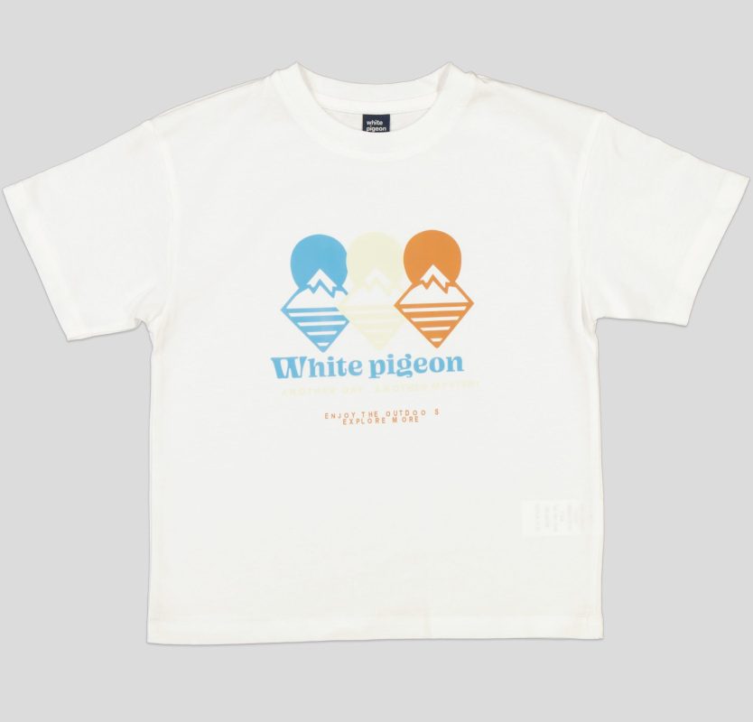 White Pigeon - T-SHIRT GARCON MANCHE COURTE 100 % COTON  Blanc 2