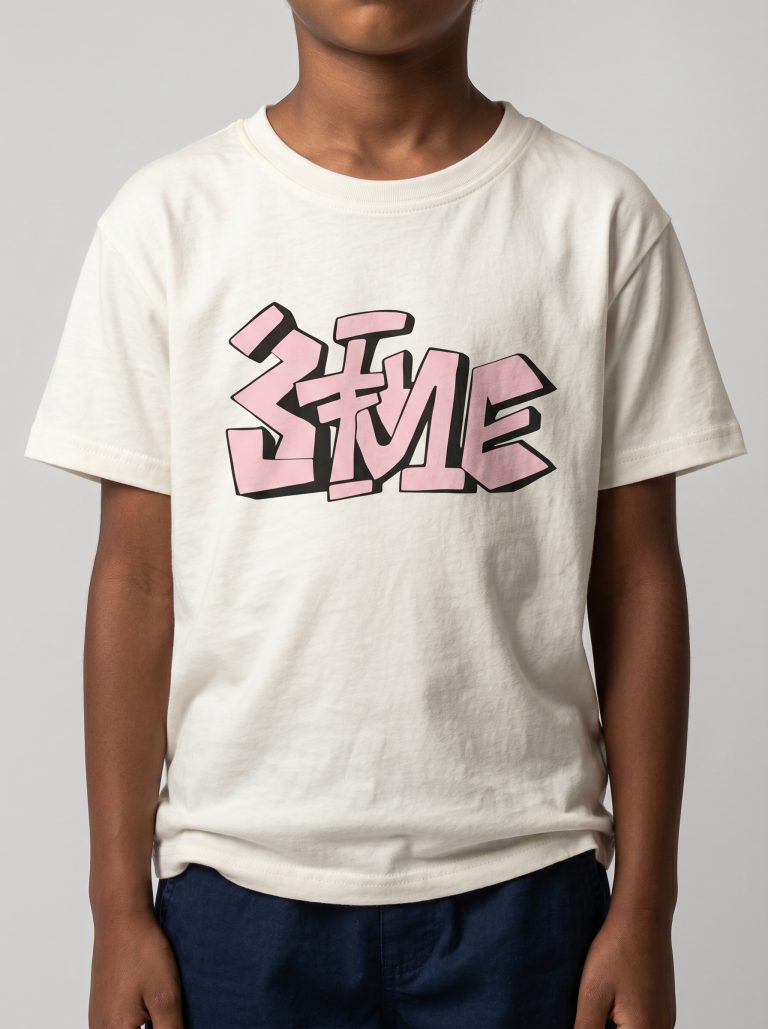 "White Pigeon - T-SHIRT GARCON MANCHE COURTE 100 % COTON ""Imprimé"" - Blanc"