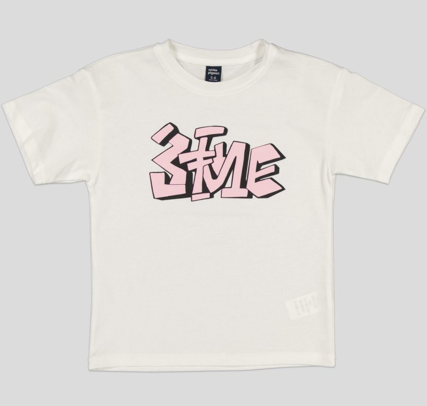"White Pigeon - T-SHIRT GARCON MANCHE COURTE 100 % COTON ""Imprimé"" - Blanc" 2