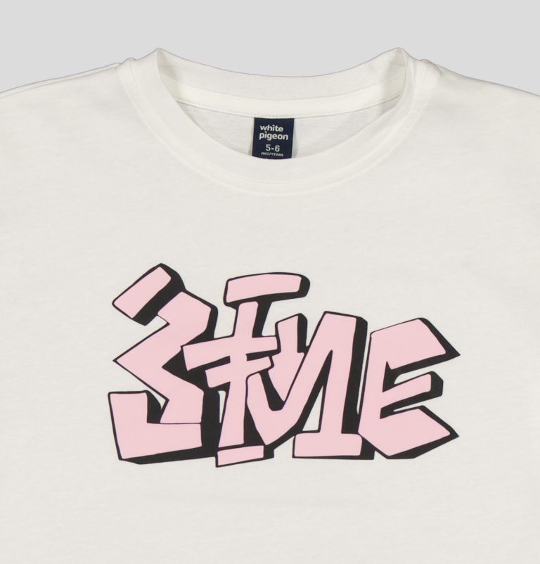"White Pigeon - T-SHIRT GARCON MANCHE COURTE 100 % COTON ""Imprimé"" - Blanc" 3