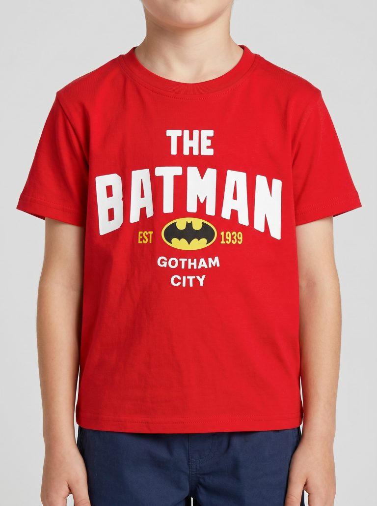 "White Pigeon - T-SHIRT GARCON MANCHE COURTE ""Batman"" - Rouge"