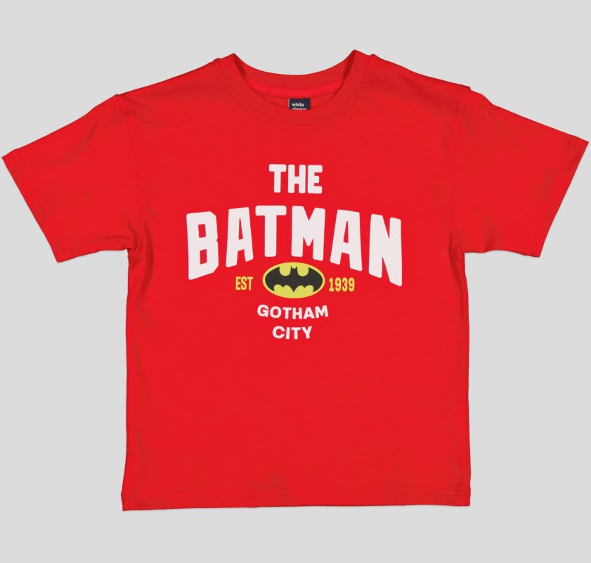 "White Pigeon - T-SHIRT GARCON MANCHE COURTE ""Batman"" - Rouge" 2