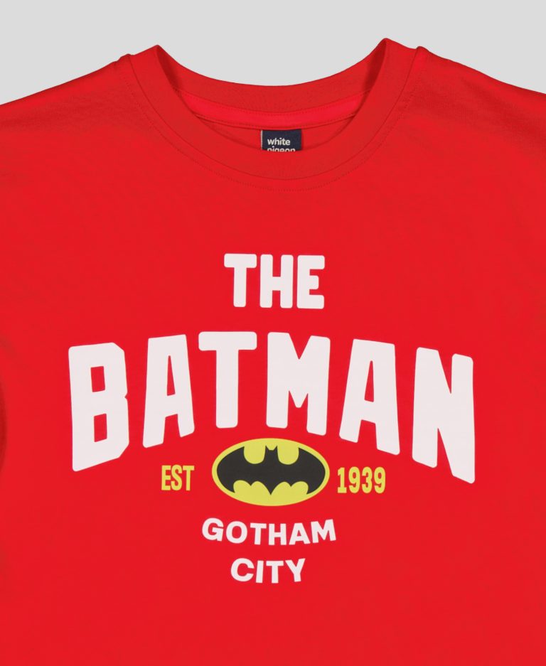 "White Pigeon - T-SHIRT GARCON MANCHE COURTE ""Batman"" - Rouge" 3