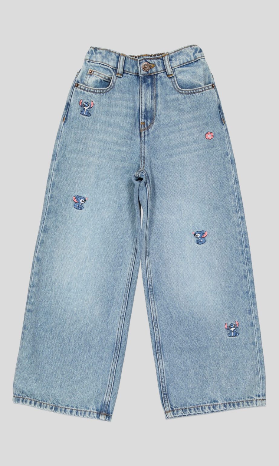 White Pigeon -  JEAN WIDE LEG FILLETTE COUPE LARGE MEDIUM 100% COTON - MEDIUM USED 2