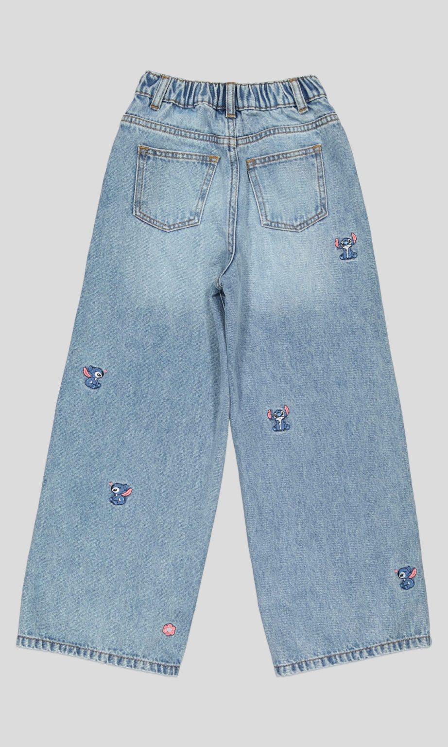 White Pigeon -  JEAN WIDE LEG FILLETTE COUPE LARGE MEDIUM 100% COTON - MEDIUM USED 4