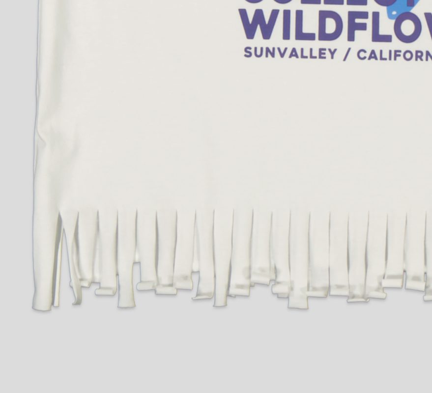 "White Pigeon - T-SHIRT FILLETTE MANCHE COURTE 100% COTON ""Collect Wildflowers"" - Blanc" 4