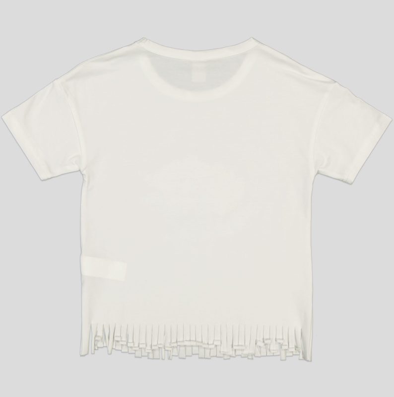 "White Pigeon - T-SHIRT FILLETTE MANCHE COURTE 100% COTON ""Collect Wildflowers"" - Blanc" 5