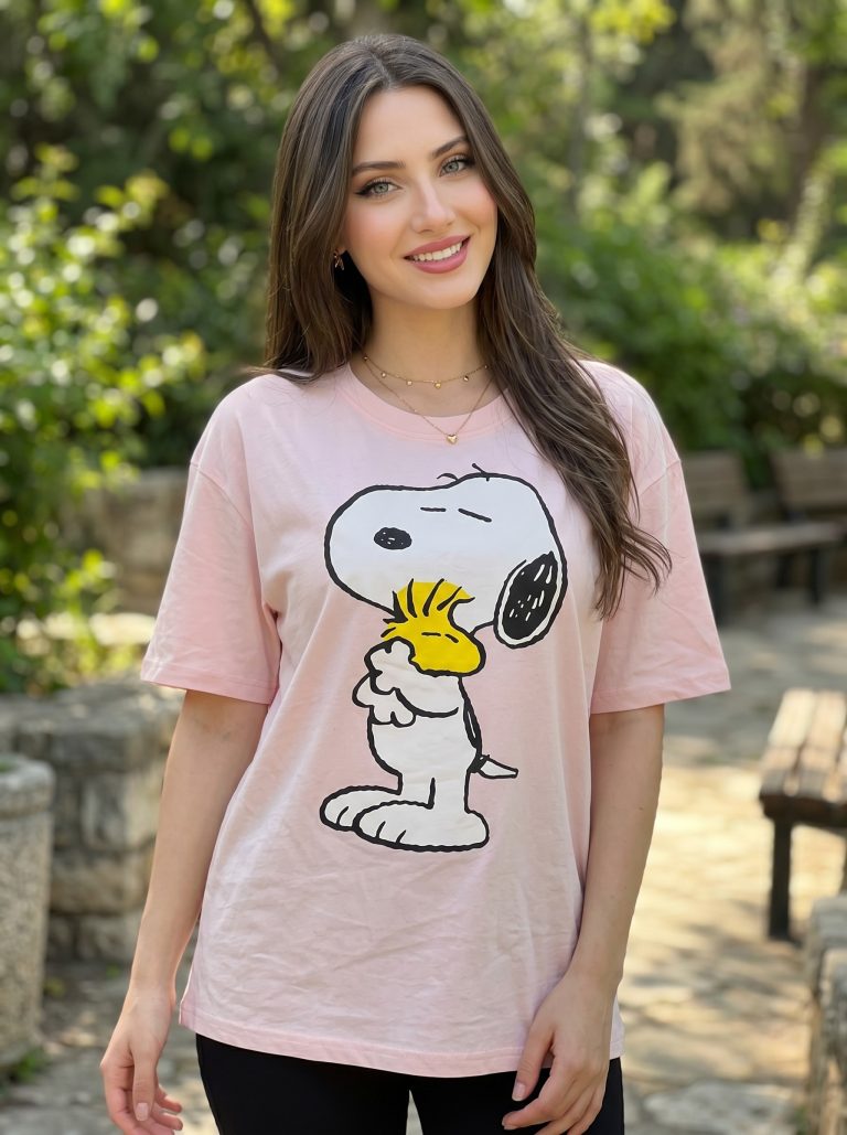 White Pigeon - T-SHIRT FEMME MANCHE COURTE 100% COTON - ROSE PASTEL