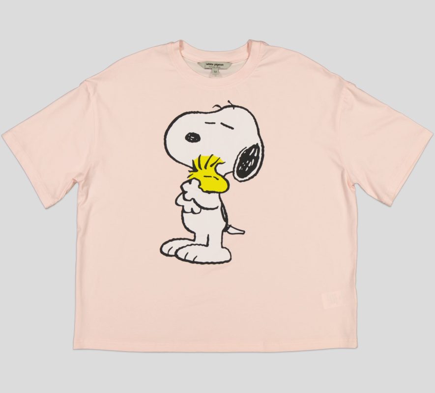 White Pigeon - T-SHIRT FEMME MANCHE COURTE 100% COTON - ROSE PASTEL 2