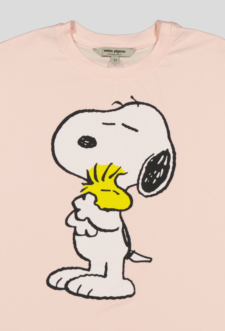 White Pigeon - T-SHIRT FEMME MANCHE COURTE 100% COTON - ROSE PASTEL 3