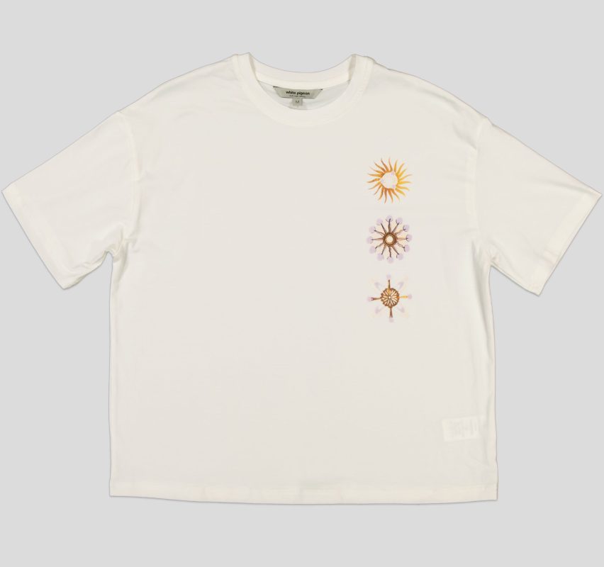 White Pigeon - T-SHIRT FEMME 100 % COTON - Ecru 2