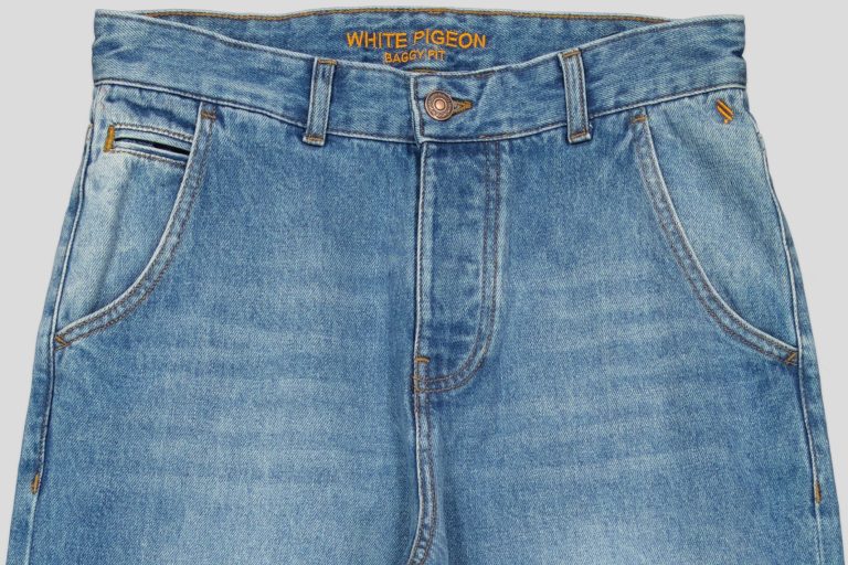 White Pigeon - PANTALON JEAN BAGGY HOMME 100% COTON - STONE WASH 3