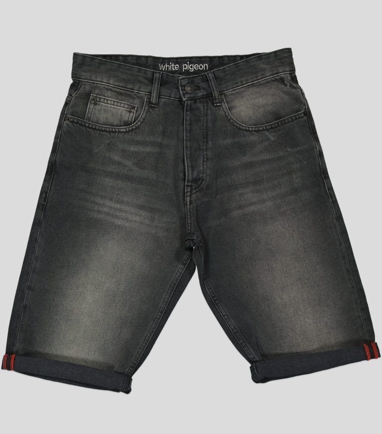 White Pigeon -SHORT HOMME JEAN -  DARK BLACK 2