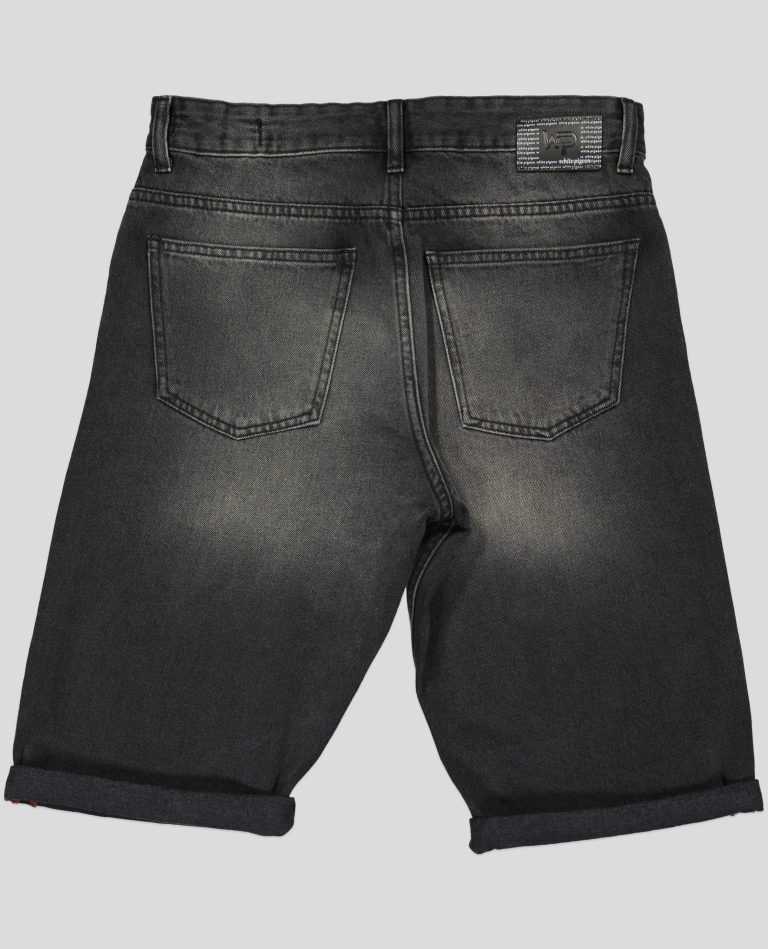 White Pigeon -SHORT HOMME JEAN -  DARK BLACK 3