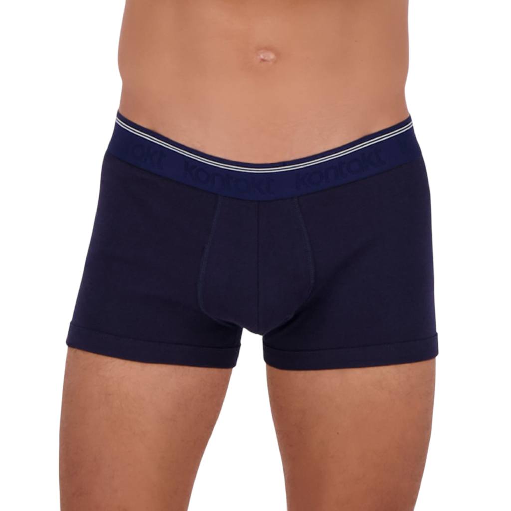 Kontakt - Lot  de 3 shortys homme en coton stretch - Bleu Marine 3