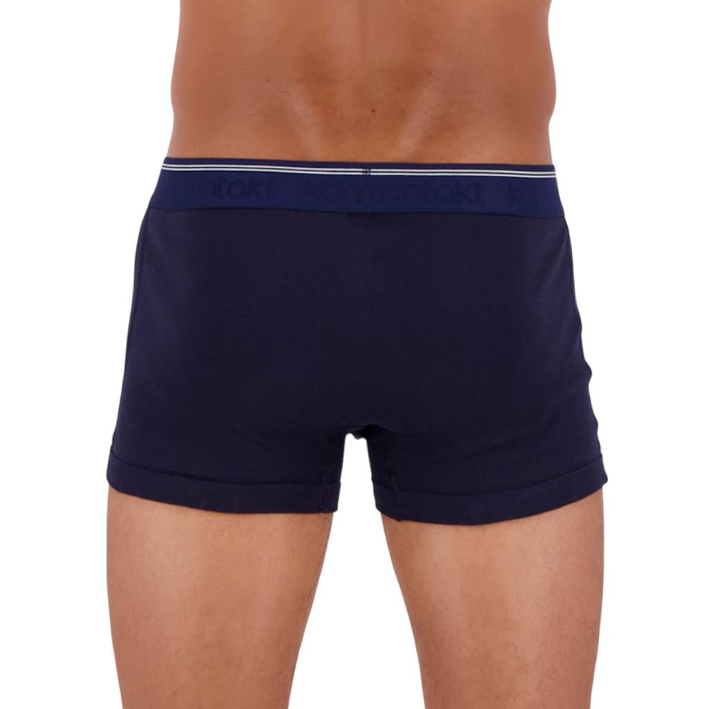 Kontakt - Lot  de 3 shortys homme en coton stretch - Bleu Marine 4