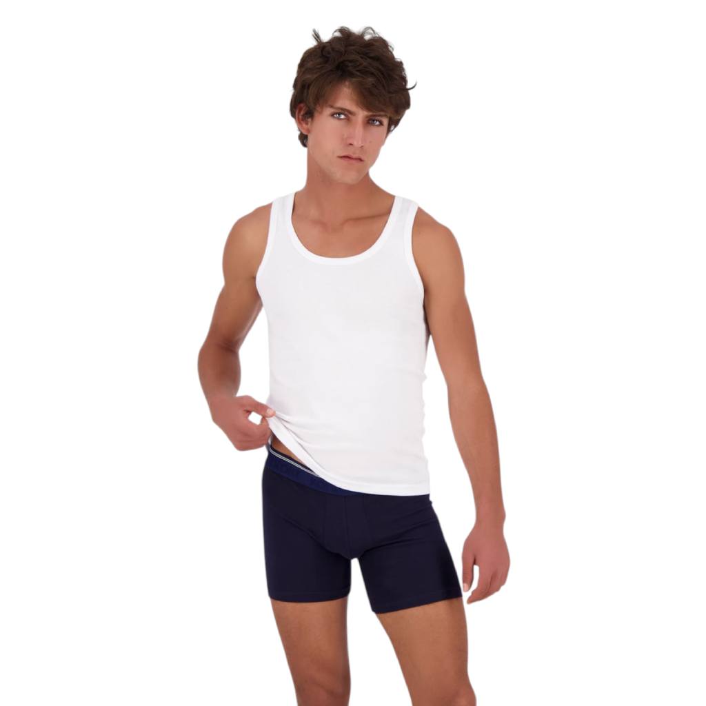 Kontakt - Lot  de 3 boxers homme en coton stretch - Bleu Marine