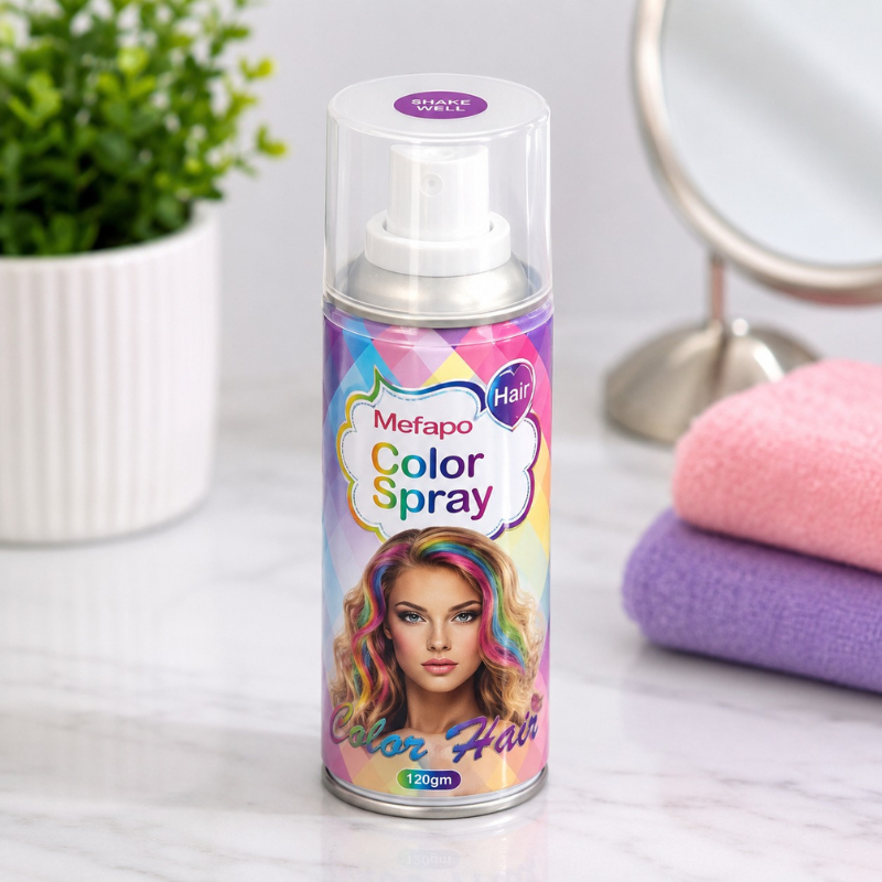 Mefapo - Spray Colorant Temporaire pour Cheveux 120 ml - Violet