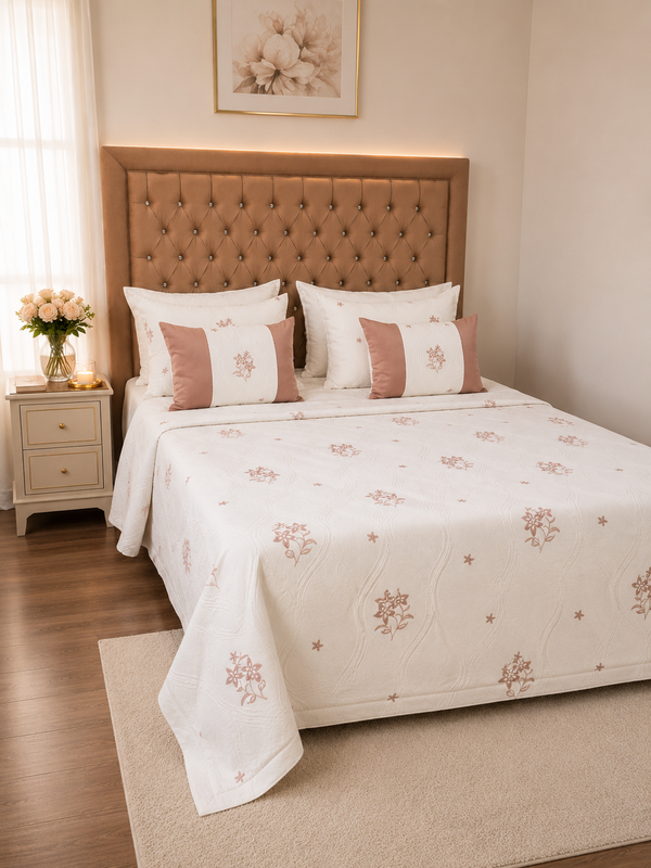 ROYAL DRAPS - Parure De Lit 2 Places REF002 - 260x240cm - Blanc 2