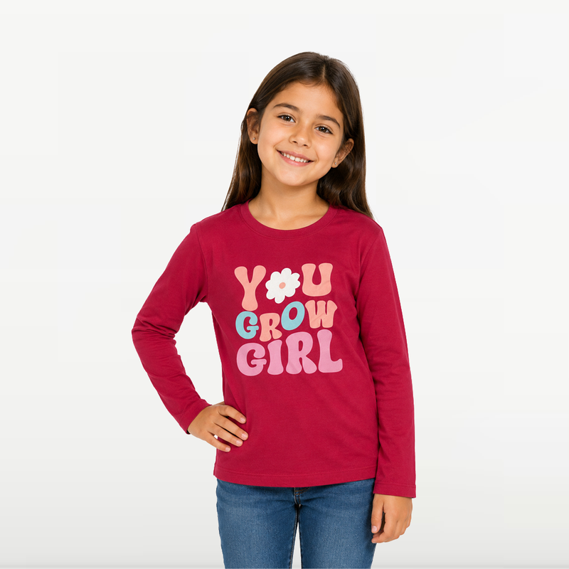 "MB - T-shirt d'éte Pour Fille ""You Grow Grirl"" - Rose"