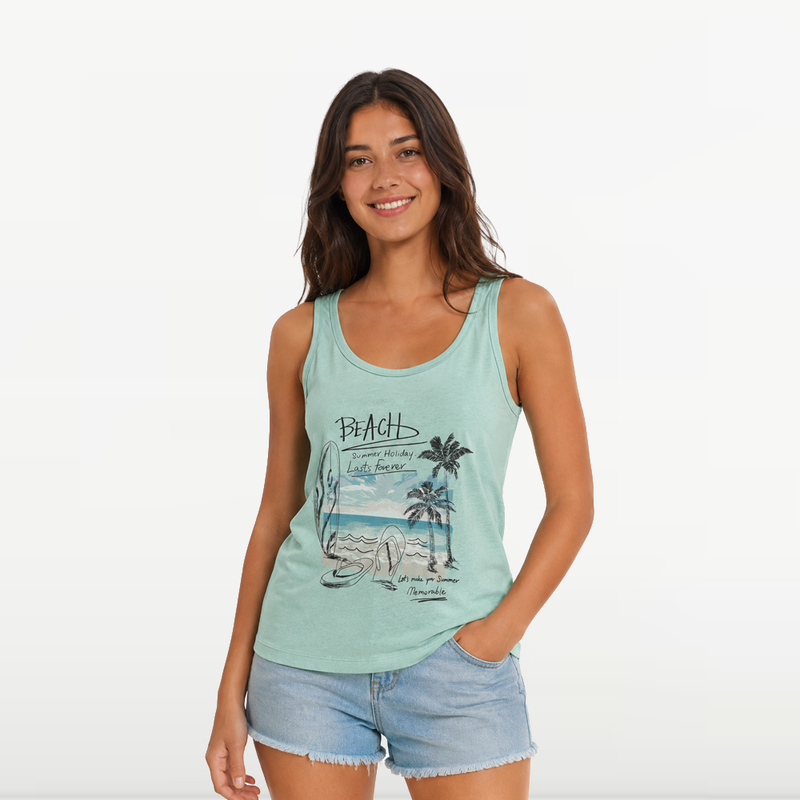 "MB - Débardeur Femme ""Summer Holiday"" - Aqua"