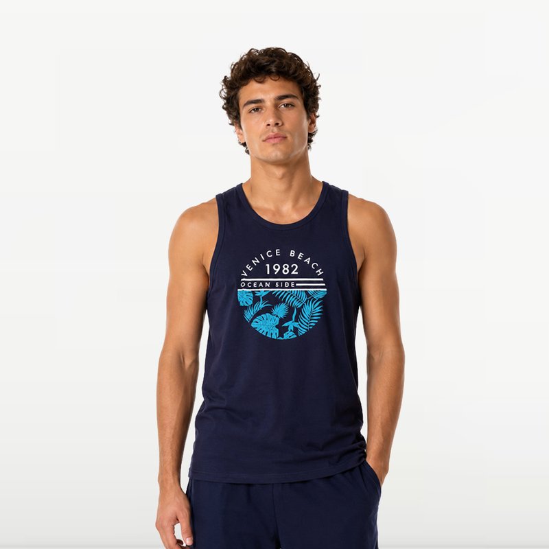 "MB - Débardeur d'éte Pour Homme "" Venice Beach"" - Marine"