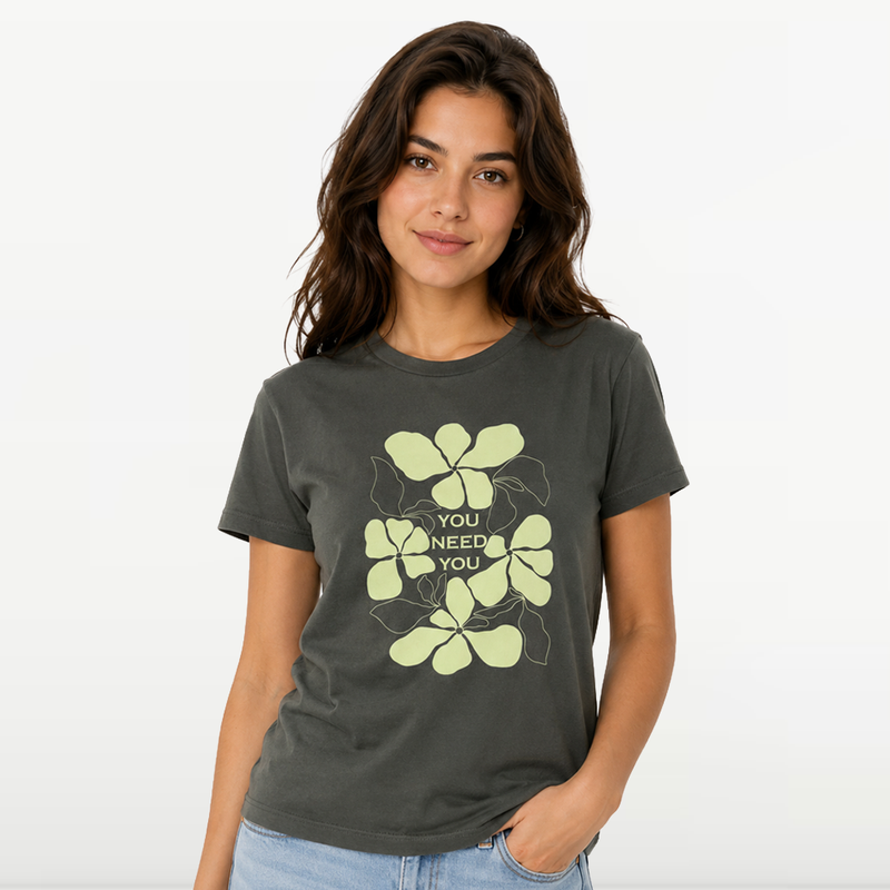"MB - T-shirt d'éte Pour Femme ""You Need You"" - vert Fonce"