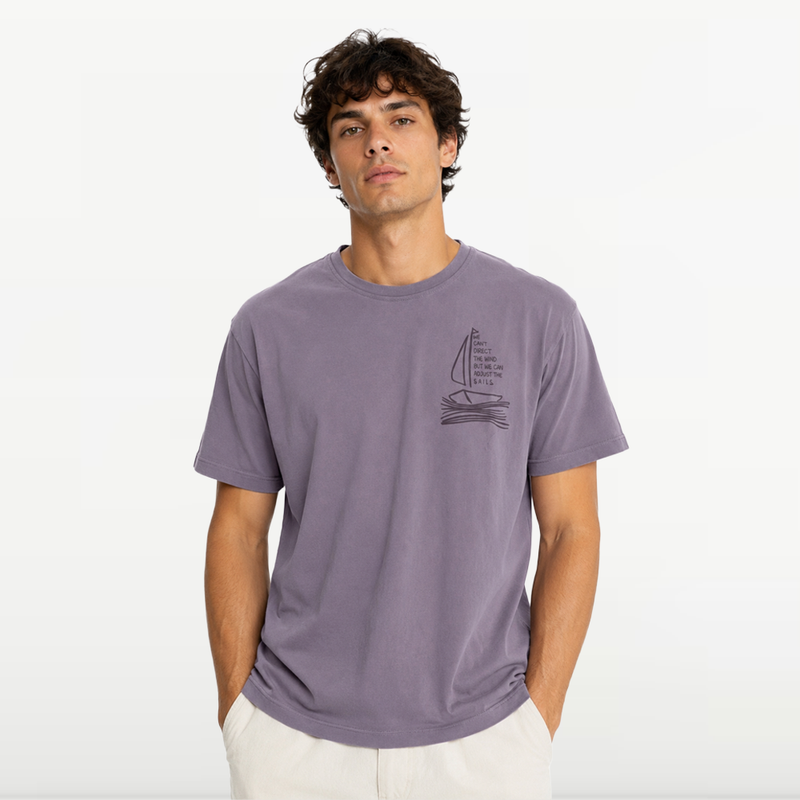 "MB - T-shirt d'éte Pour Homme ""We Can 't Direct the Wind"" - Parme"