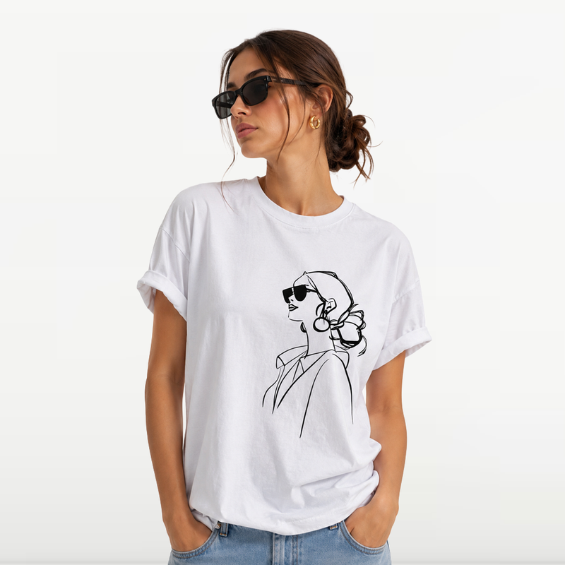 MB - T-shirt d'éte Pour Femme imprimé Femme Elegante - Blanc