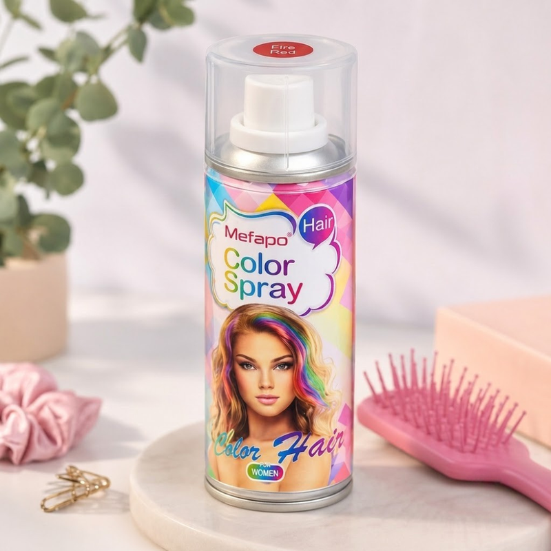 Mefapo - Spray Colorant Temporaire pour Cheveux 120 ml - Rouge