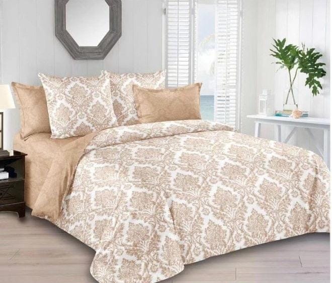 CASA NOVA - Parure De Lit 2 Places En Polycoton M14 Motif Baroque - Beige doré