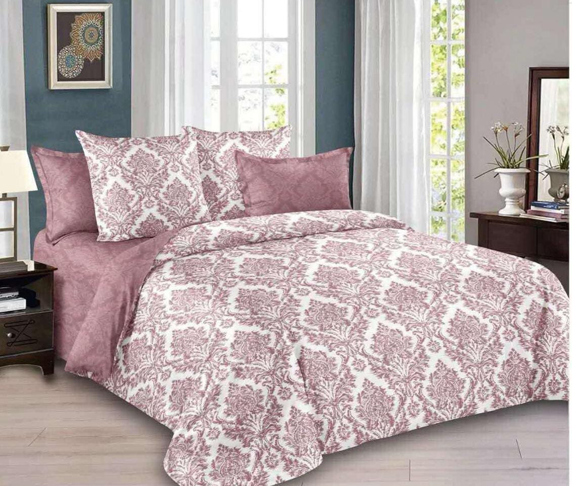 CASA NOVA – Parure De Lit 2 Places En Polycoton M17 Motif Baroque – Violet