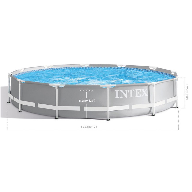 INTEX - Piscine Tubulaire Prism Frame Ronde Ø 3.66 x H0.76 m - Gris 3