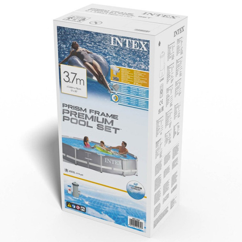 INTEX - Piscine Tubulaire Prism Frame Ronde Ø 3.66 x H0.76 m - Gris 4