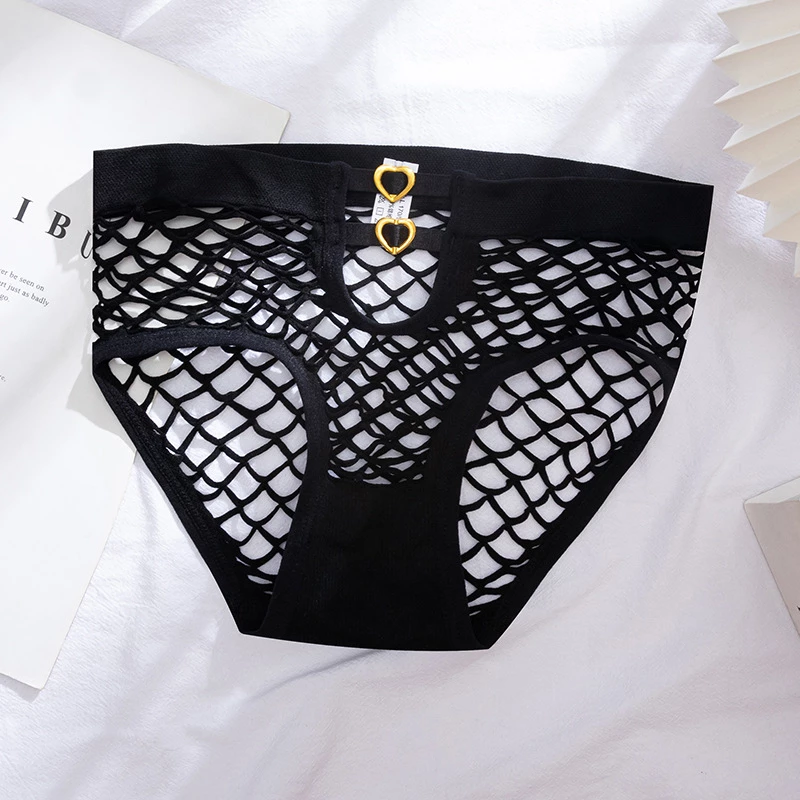 Butterfly Intimates - Culotte Résille Sexy avec Détails Cur Noir 2