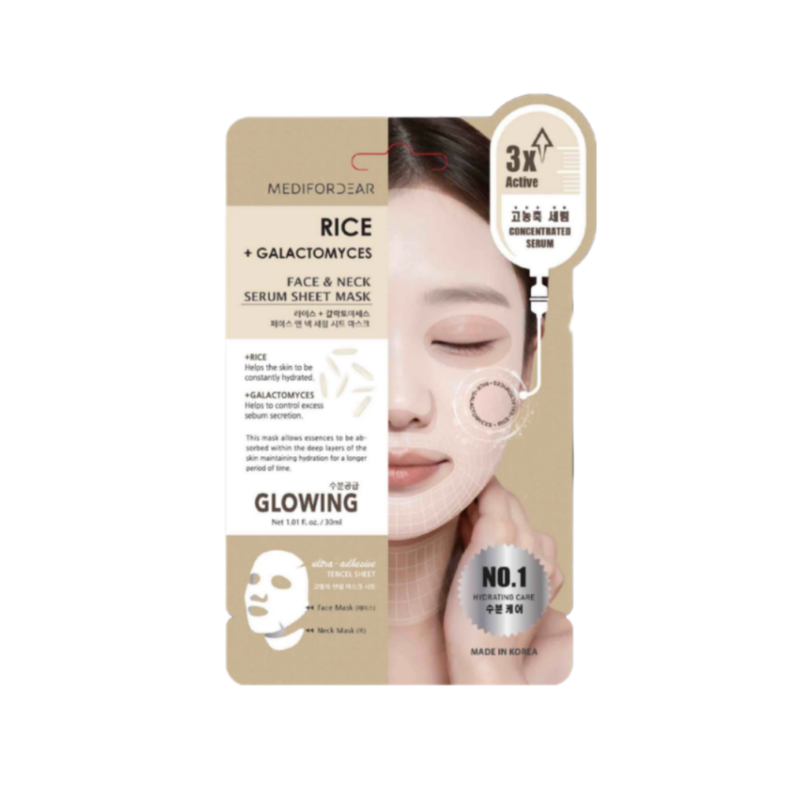 Look At Me - Face & Neck Serum Sheet Mask Rice + Galactomyces