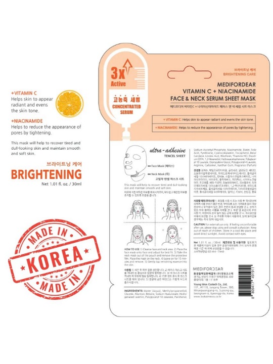 Look At Me - Face & Neck Serum Sheet Mask Vitamin C + Niacinamide 3