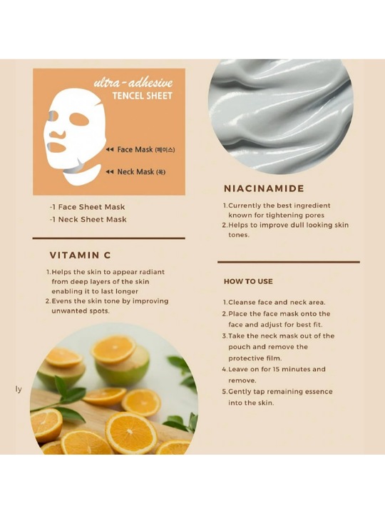 Look At Me - Face & Neck Serum Sheet Mask Vitamin C + Niacinamide 5