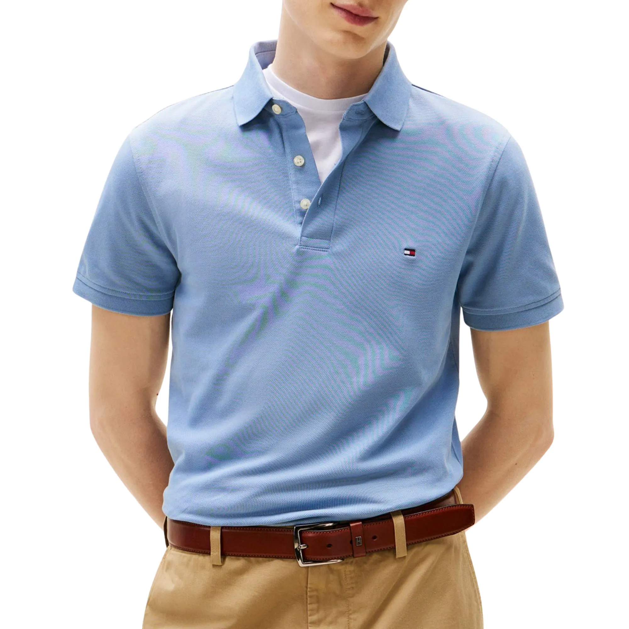 TOMMY HILFIGER - Polo en coton biologique coupe ajustée 1985 - Bleu