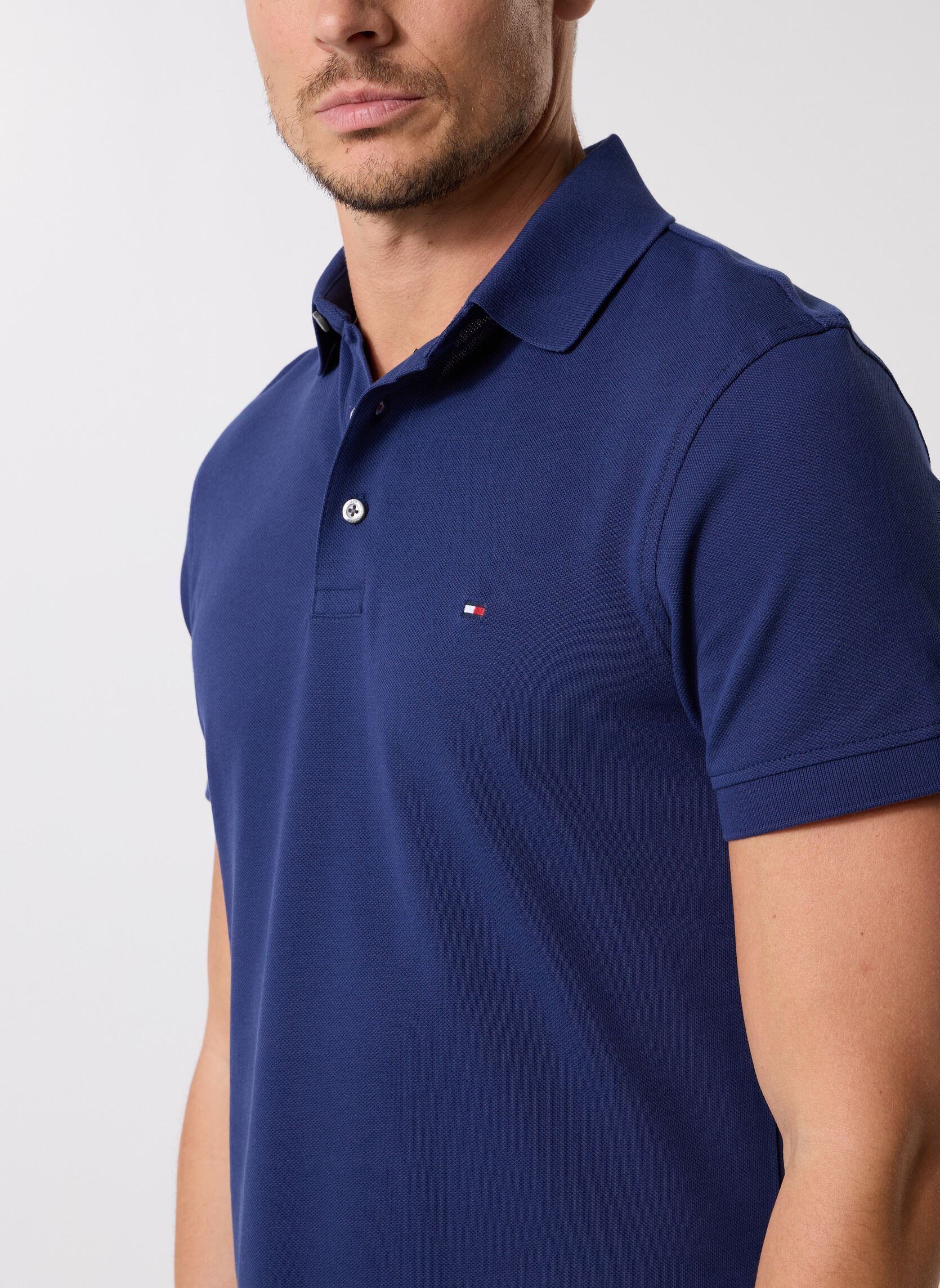 TOMMY HILFIGER - Polo en coton biologique coupe ajustée 1985 - Bleu Marine 3