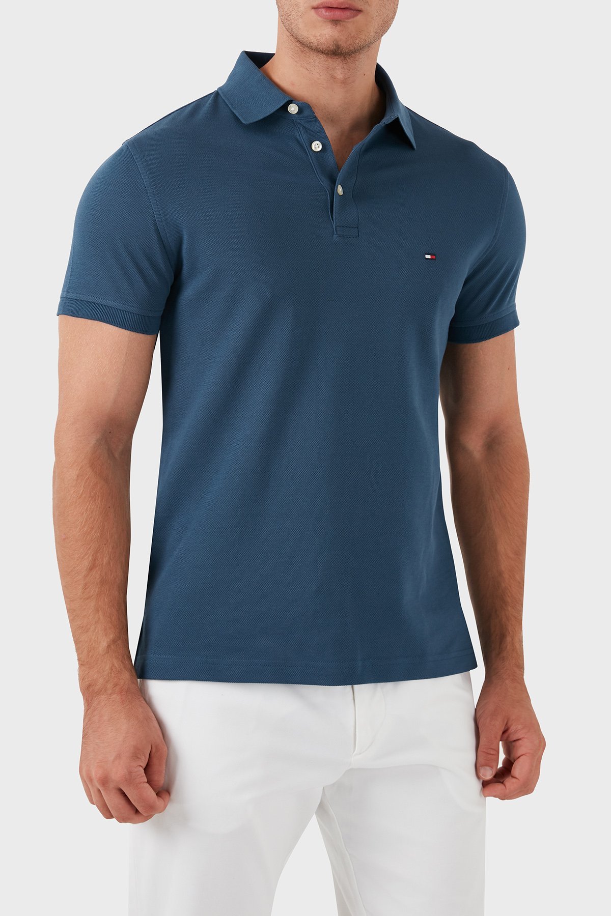 TOMMY HILFIGER - Polo en coton biologique coupe ajustée 1985 - Bleu Vert 2