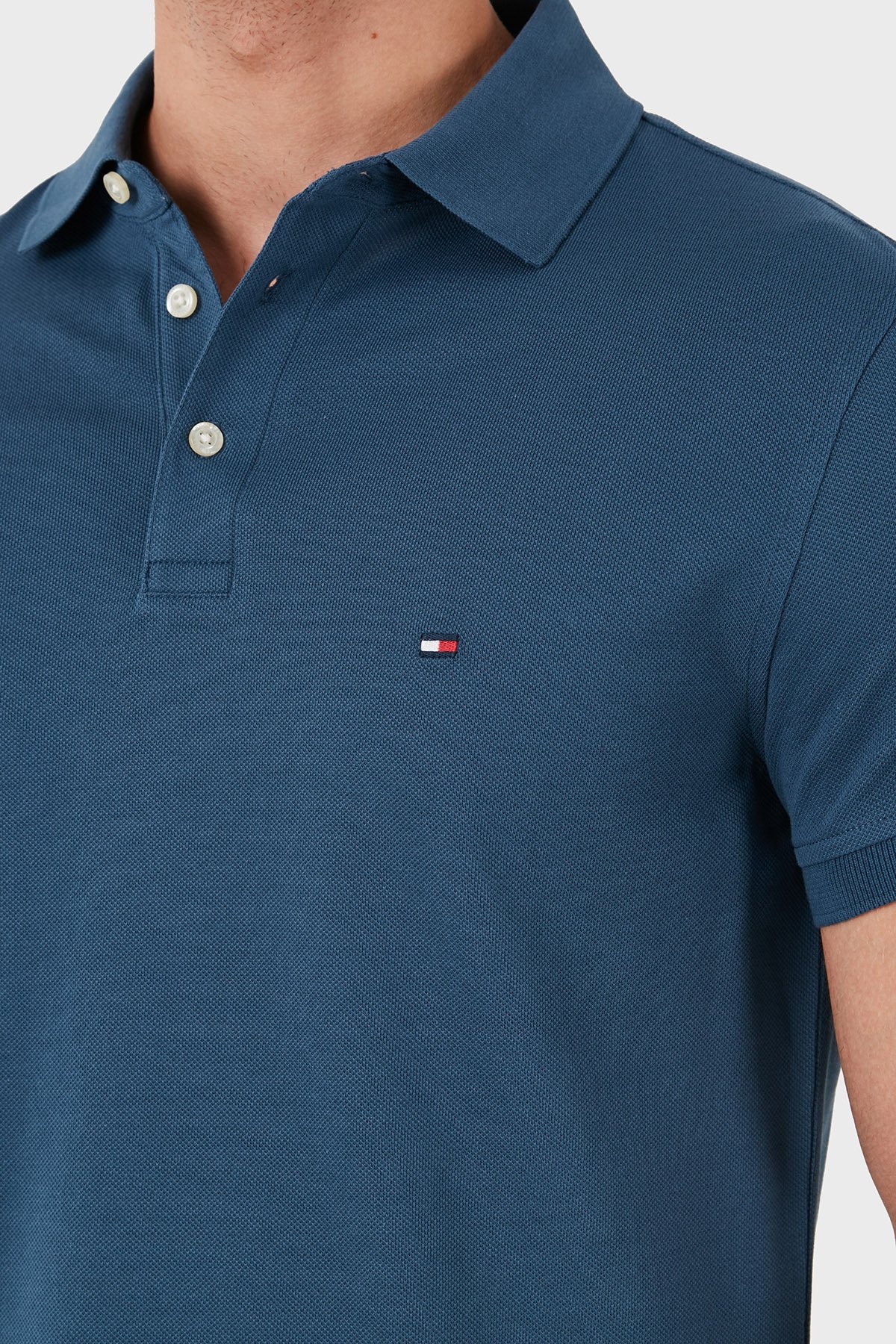 TOMMY HILFIGER - Polo en coton biologique coupe ajustée 1985 - Bleu Vert 3