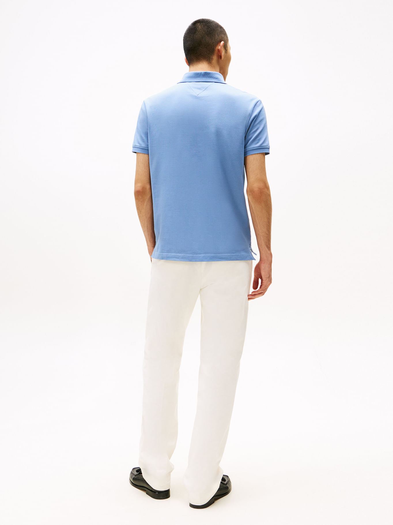 TOMMY HILFIGER - Logo Polo sur la poitrine, coupe classique - Bleu Ciel 3