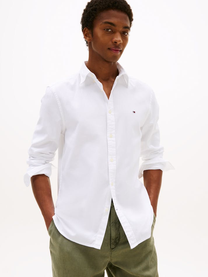 TOMMY HILFIGER - Chemise TH Flex Slim Fit Dobby - Blanc optique TH 2
