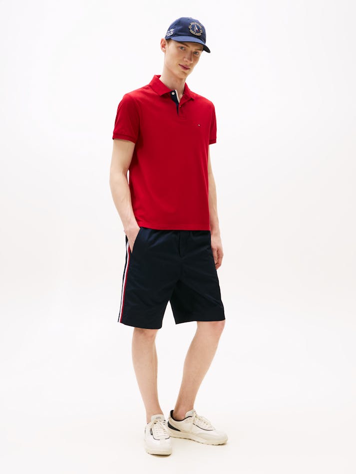 TOMMY HILFIGER - Polo à col et poignets contrastés - Rouge
