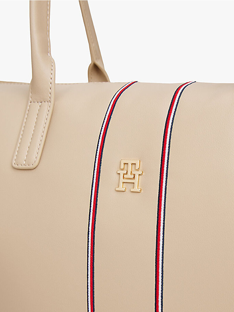 TOMMY HILFIGER - Sac cabas court Popette pour femme - Beige 2