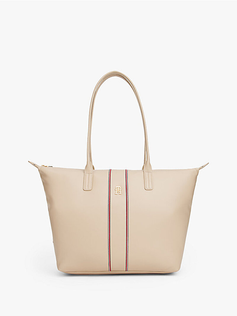 TOMMY HILFIGER - Sac cabas court Popette pour femme - Beige 4